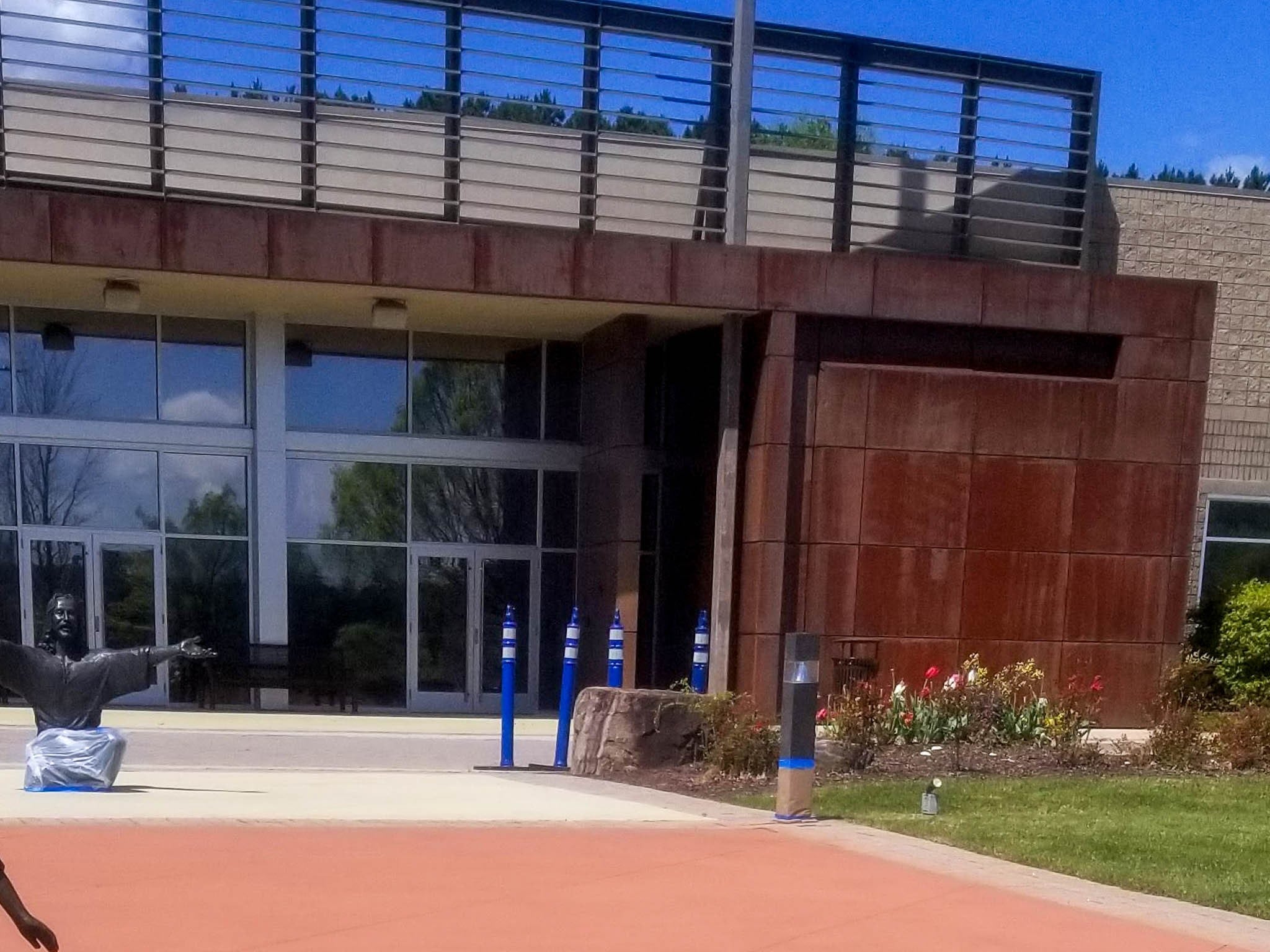 Freshly pressure-washed church exterior pictured here to demonstrate Penson Pressure Washing team's care quality of work.